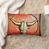 素朴な国のブル・ホーンのフェイクな革デザイン ランバークッション (ブランケット)