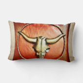 素朴な国のブル・ホーンのフェイクな革デザイン ランバークッション (裏面)