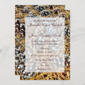 素朴な国のマツ円錐形の迷彩柄の結婚式招待状 招待状 (正面/裏面)