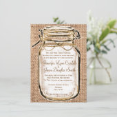 素朴な国のメーソンジャーのバーラップの結婚式招待状 招待状 (スタンド正面)