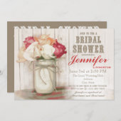 素朴な国のメーソンジャーのブライダルシャワー招待状 招待状 (正面/裏面)