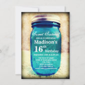 素朴な国のメーソンジャーの誕生日の招待状 招待状 (正面)