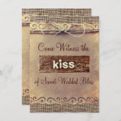 素朴な国のヴィンテージのバーラップの結婚式招待状 招待状 (正面/裏面)