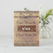 素朴な国のヴィンテージのバーラップの結婚式招待状 招待状 (スタンド正面)