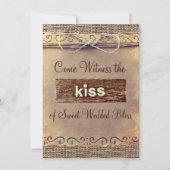 素朴な国のヴィンテージのバーラップの結婚式招待状 招待状 (正面)