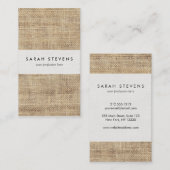 素朴な国のヴィンテージのバーラップ 名刺 (正面/裏面)