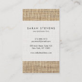 素朴な国のヴィンテージのバーラップ 名刺 (裏面)