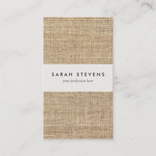 素朴な国のヴィンテージのバーラップ 名刺 (正面)