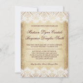 素朴な国のヴィンテージの紙のレースの結婚式の招待 招待状 (正面)