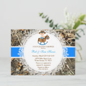 素朴な国のヴィンテージの迷彩柄のベビーシャワーの招待 招待状 (スタンド正面)