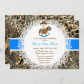 素朴な国のヴィンテージの迷彩柄のベビーシャワーの招待 招待状 (正面/裏面)