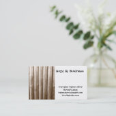 素朴な国の丸太小屋の動揺してなヴィンテージ木 名刺 (スタンド正面)