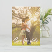 素朴な国の保存日付の招待のヴィンテージ セーブザデート (スタンド正面)