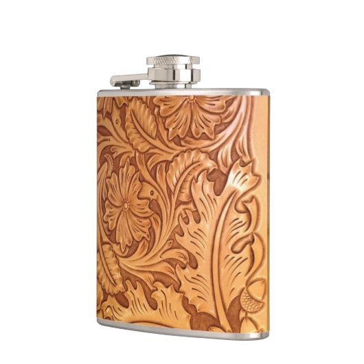 素朴な国の南西スタイルの西部の革 フラスク (左)