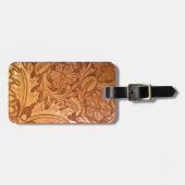 素朴な国の南西スタイルの西部の革 ラゲッジタグ (正面横)