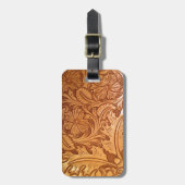 素朴な国の南西スタイルの西部の革 ラゲッジタグ (正面縦)