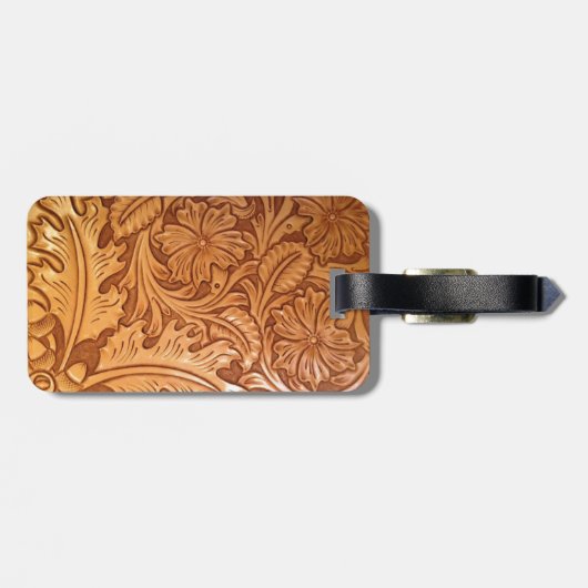 素朴な国の南西スタイルの西部の革 ラゲッジタグ (裏面横)