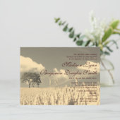 素朴な国の単独木の結婚式招待状 招待状 (スタンド正面)