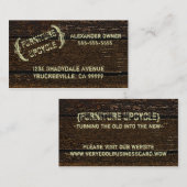 素朴な国の古い木製の一見 名刺 (正面/裏面)