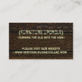 素朴な国の古い木製の一見 名刺 (裏面)