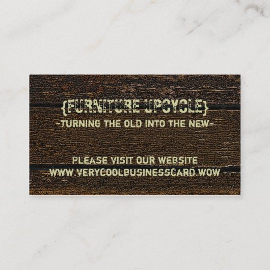 素朴な国の古い木製の一見 名刺 (裏面)