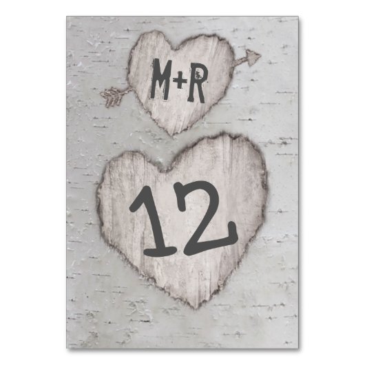 素朴な国の吠え声の樺の木の結婚式 テーブルナンバー (正面)