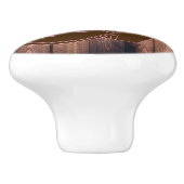 素朴な国の女性のカーボーイのブーツ及びピンクの帽子 セラミックノブ (側面)