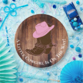 素朴な国の女性のカーボーイのブーツ及び帽子のベビーシャワー ペーパープレート (パーティー)