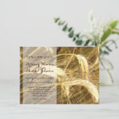 素朴な国の小麦畑の農場の結婚式招待状 招待状 (スタンド正面)