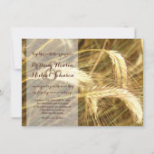 素朴な国の小麦畑の農場の結婚式招待状 招待状 (正面)