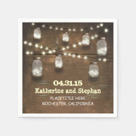 素朴な国の文字列のライトメイソンのナプキン スタンダードカクテルナプキン