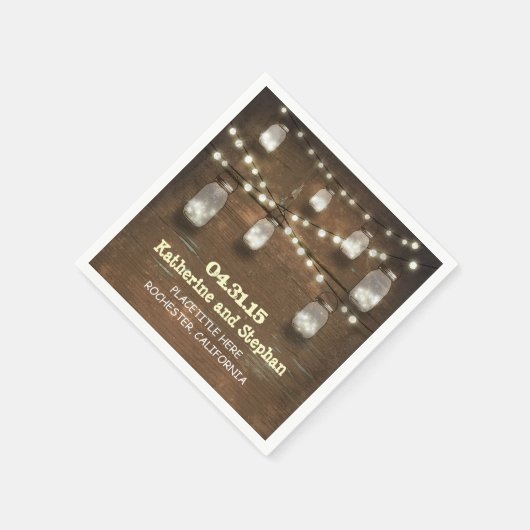 素朴な国の文字列のライトメイソンのナプキン スタンダードカクテルナプキン (角)