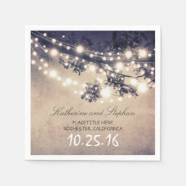 素朴な国の文字列ライトブルー紙ナプキン スタンダードカクテルナプキン