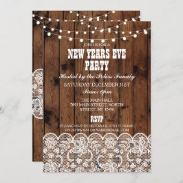 素朴な国の新年のイブの西部の招待 招待状