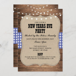 素朴な国の新年のイブの西部の招待 招待状