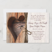 素朴な国の木のハートの麻ひもの結婚式の招待 招待状 (正面)