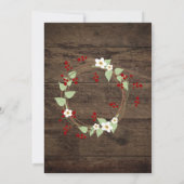 素朴な国の木製のクリスマスのパーティの招待状 招待状 (裏面)