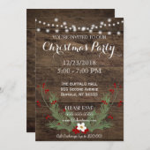 素朴な国の木製のクリスマスのパーティの招待状 招待状 (正面/裏面)