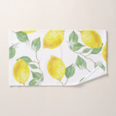 素朴な国の水彩画のレモン及び花 バスタオルセット (ハンドタオル)