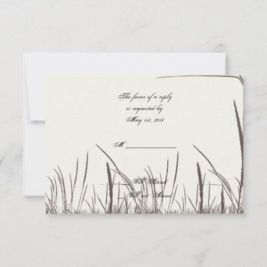 素朴な国の牧草地の応答カード 出欠カード (正面)