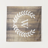 素朴な国の白い月桂樹及び納屋木 タペストリー (正面(横))