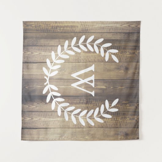 素朴な国の白い月桂樹及び納屋木 タペストリー (正面(横))