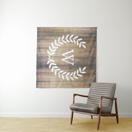 素朴な国の白い月桂樹及び納屋木 タペストリー (インサイチュ(横))