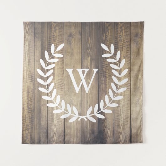 素朴な国の白い月桂樹及び納屋木 タペストリー (正面)