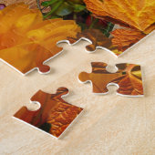 素朴な国の秋のヒマワリの蝶群葉 ジグソーパズル (側面)