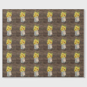 素朴な国の納屋の結婚式のヒマワリのメーソンジャー ラッピングペーパー (フラット)