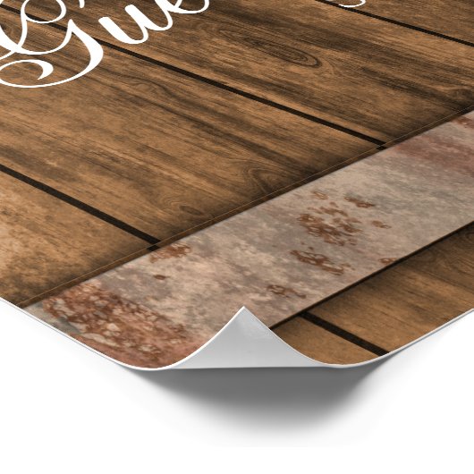 素朴な国の納屋木ゲストブック ポスター (角)