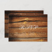 素朴な国の納屋木製の結婚RSVPのカード 出欠カード (正面/裏面)