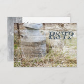 素朴な国の納屋木製の結婚RSVPのカード 出欠カード (正面/裏面)