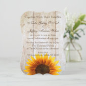 素朴な国の結婚式の木製のヒマワリの招待状 招待状 (スタンド正面)